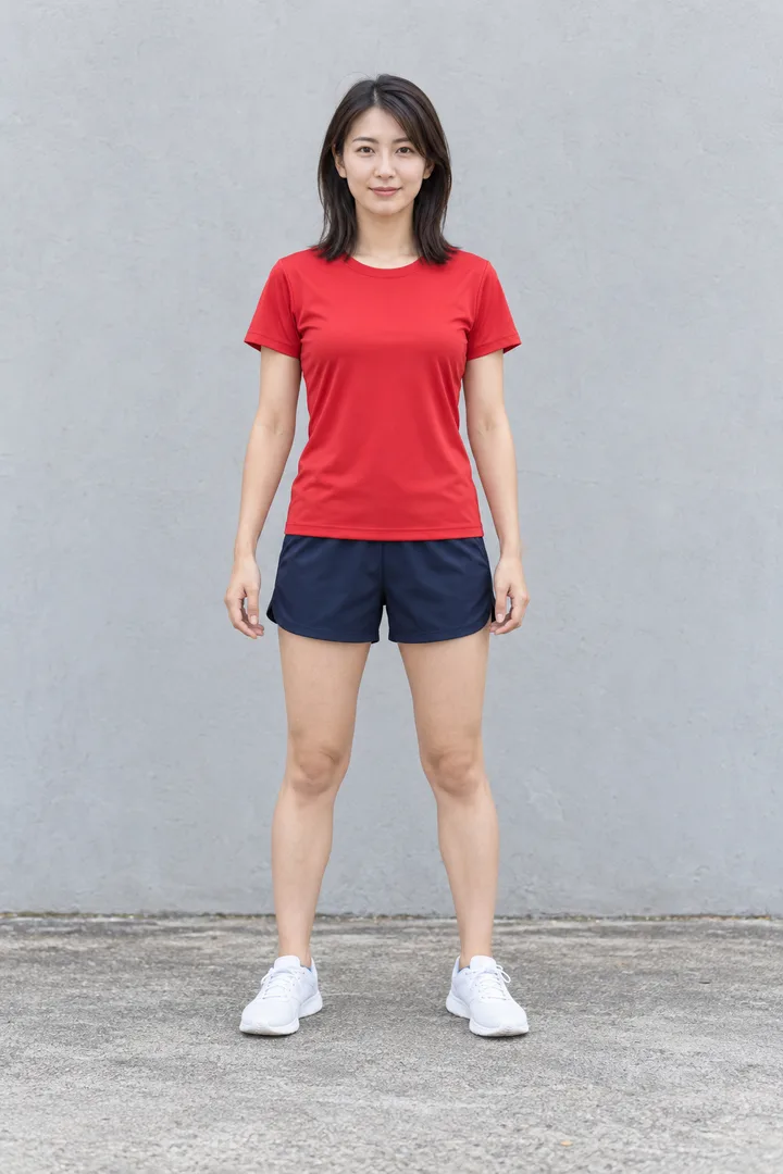 AI sample full-body input photo of a fictional adult with face, hands, legs and both shoes visible
